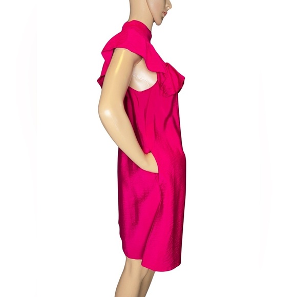 A New Day Women's Pink Sleeveless Ruffle Yoke Dress with Pockets Sz Extra Small - Picture 5 of 8